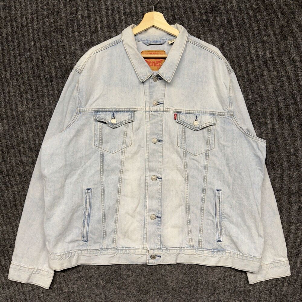 Men’s Levi’s Denim Tucker Jacket Light Blue Wash Size XXL 2XL